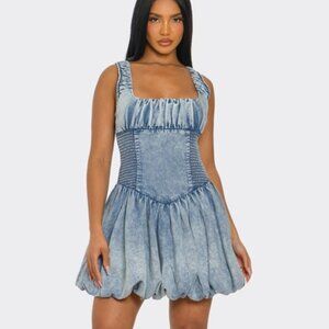 Bubble Belle Denim Mini Dress